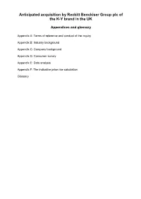Reckitt Benckiser / K-Y Brand Final Report Appendices and Glossary