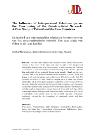 The Influence of Interpersonal Relationships on the Functioning of the Constructivist Network