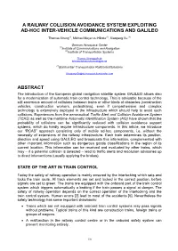 A Railway Collision Avoidance System Exploiting Ad-Hoc Inter-Vehicle Communications and Galileo