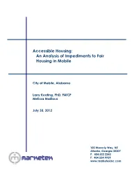 An Analysis of Impediments to Fair Housing in Mobile