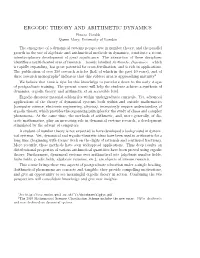 ERGODIC THEORY and ARITHMETIC DYNAMICS Franco Vivaldi Queen Mary, University of London