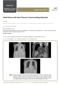 Hiatal Hernia with Intra-Thoracic Communicating Hydrocele