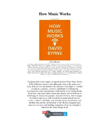 How Music Works David Byrne Bog PDF Epub