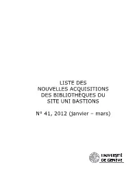 Janvier – Mars)