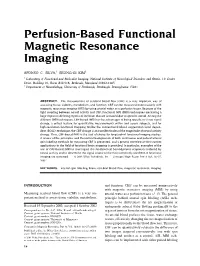 Perfusion-Based Functional Magnetic Resonance Imaging
