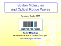 Soliton Molecules and Optical Rogue Waves