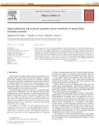 Superconducting and Excitonic Quantum Phase Transitions in Doped Dirac Electronic Systems ∗ Lizardo H.C.M
