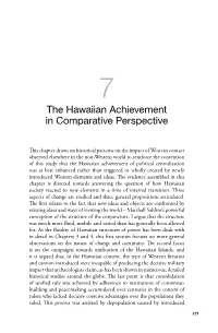 The Hawaiian Achievement in Comparative Perspective