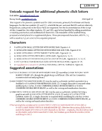 Unicode Request for Additional Phonetic Click Letters Characters