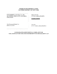 United States District Court Southern District of New York ---In Re Merrill Lynch &
