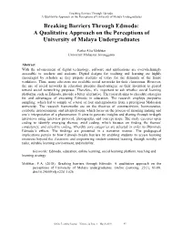 Breaking Barriers Through Edmodo: a Qualitative Approach on The
