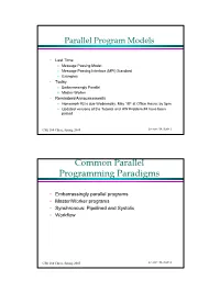 Common Parallel Programming Paradigms
