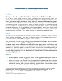 Common Principles for Climate Mitigation Finance Tracking Version 2 – 15Th June 2015