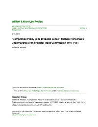 “Competition Policy in Its Broadest Sense:” Michael Pertschuk's