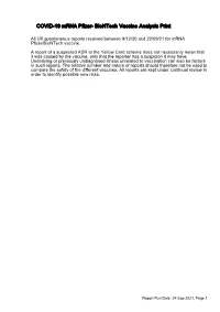 COVID-19 Mrna Pfizer- Biontech Vaccine Analysis Print