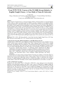 From TCFL/TCSL Courses of the US 100K Strong Initiative to English-Taught Classes: a Case Study of Yuan Ze University