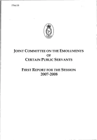 Joint Committee on the Emoluments of Certain Public Servants First