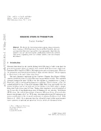 Massive Stars in Transition 3 and Carbon-Rich (WC) Stars Is Based Upon That Introduced by Smith (1968A)