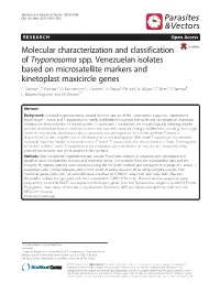 Molecular Characterization and Classification of Trypanosoma Spp