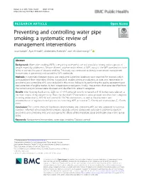Preventing and Controlling Water Pipe Smoking