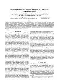 Processing South Asian Languages Written in the Latin Script: the Dakshina Dataset