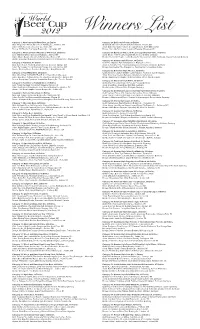 WBC12 Winners List.Indd