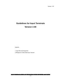 Guidelines for Input Terminals Version 2.00