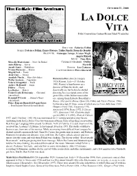 La Dolce Vita) but Won None of Them
