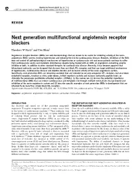 Next Generation Multifunctional Angiotensin Receptor Blockers