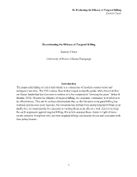 Re-Evaluating the Efficacy of Targeted Killing Zachary Cleary