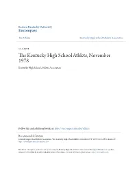 The Kentucky High School Athlete, November 1978 Kentucky High School Athletic Association