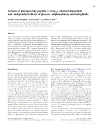 Actions of Glucagon-Like Peptide-1 on KATP Channel-Dependent and -Independent Effects of Glucose, Sulphonylureas and Nateglinide