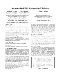 An Analysis of XML Compression Efficiency