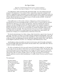 An Open Letter