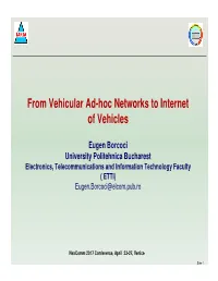 From Vehicular Ad-Hoc Networks to Internet of Vehicles