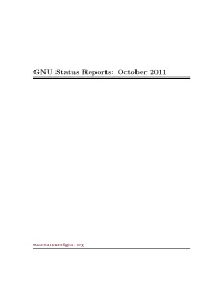 GNU Status Reports: October 2011