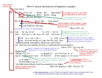 How to Format Interlinearized Linguistic Examples Three-Line Format
