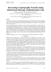 Increasing Cryptography Security Using Hash-Based Message