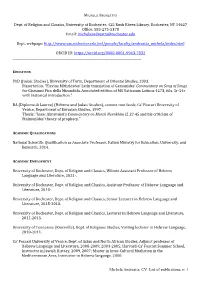 Michela Andreatta, CV List of Publications, P. 1 Dept. of Religion