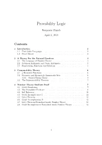 Provability Logic