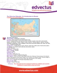 The Edvectus Educator: an Introduction to Russia a Guide to Successful Integration
