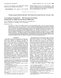 14-Coordinate Uranium(1V). the Structure of Uranium Borohydride by Single-Crystal Neutron Diffraction