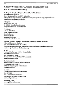 A New Website for Araceae Taxonomy On