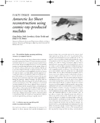 Antarctic Ice Sheet Reconstruction Using Cosmic-Ray-Produced Nuclides