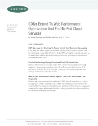 Cdns Extend to Web Performance Optimization and End-To-End Cloud Services 2