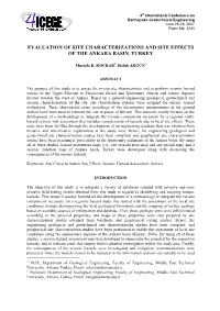 Evaluation of Site Characterizations and Site Effects of the Ankara Basin, Turkey