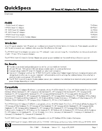 HP Smart AC Adapters for HP Business Notebooks Overview