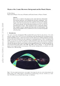 Physics of the Cosmic Microwave Background and the Planck Mission