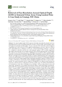 Retrieval of Fine-Resolution Aerosol Optical Depth (AOD) in Semiarid Urban Areas Using Landsat Data: a Case Study in Urumqi, NW China