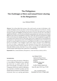 The Philippines: the Challenges of Moro and Lumad Power-Sharing in the Bangsamoro
